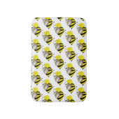 Schwarzgelber Cartoon Biene Hummel Honeybee Badematte (Vorderseite Vertikal)