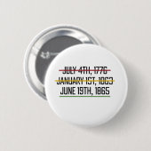 Schwarzgeschichte des Junetezehnten Unabhängigkeit Button (Vorne & Hinten)