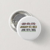 Schwarzgeschichte des Junetezehnten Unabhängigkeit Button (Vorne & Hinten)