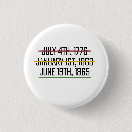 Schwarzgeschichte des Junetezehnten Unabhängigkeit Button (Vorderseite)