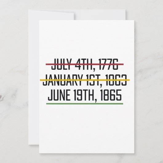 Schwarzgeschichte des Junetezehnten Unabhängigkeit Feiertagskarte (Vorderseite)