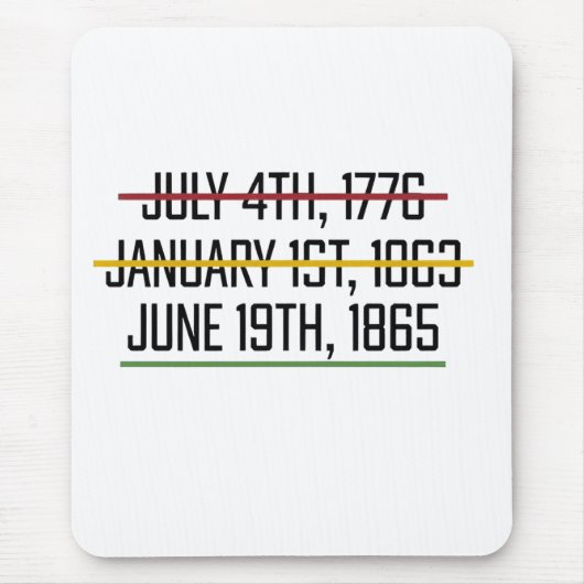 Schwarzgeschichte des Junetezehnten Unabhängigkeit Mousepad (Vorne)