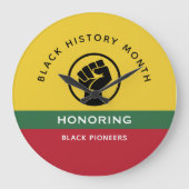 Schwarzgeschichte Monat Afrikanisch-amerikanischer Große Wanduhr (Vorderseite)