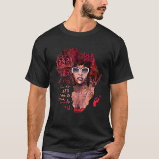 Schwarzgeschichte Monat Afrikanische Frau Afro Bla T-Shirt