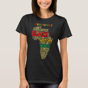 Schwarzgeschichte Monat Afrikanische Karte Afrika  T-Shirt