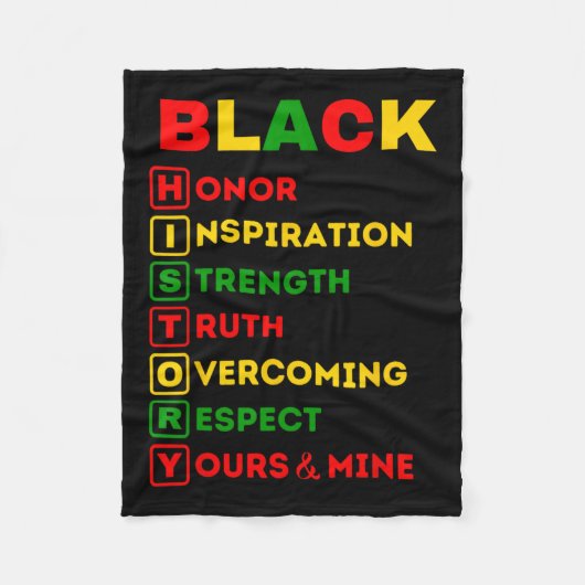 Schwarzgeschichte Monat Afrikanischer amerikanisch Fleecedecke (Vorderseite)