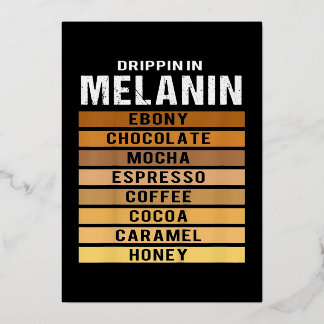 Schwarzgeschichte Monat Drippin Melanin Folien Feiertagskarte