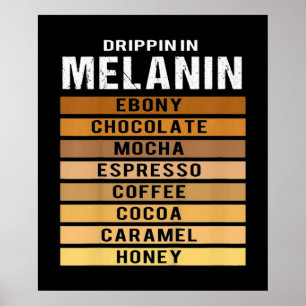 Schwarzgeschichte Monat Drippin Melanin Poster