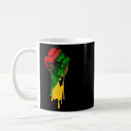 Schwarzgeschichte Monat Fest Schwarzer Power Afrik Kaffeetasse (Links)