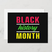 Schwarzgeschichte Monat Melanin Afrikanisches amer Postkarte (Vorne/Hinten)