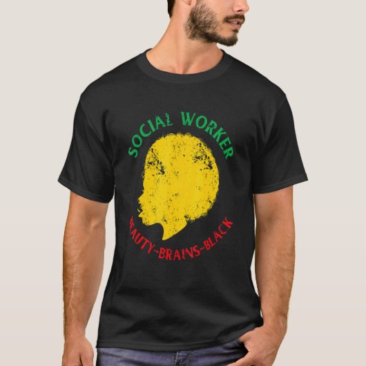 Schwarzgeschichte Monat Sozialarbeiter Afrikanisch T-Shirt (Vorderseite)