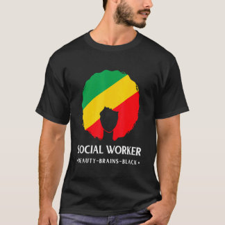 Schwarzgeschichte Monat Sozialarbeiter Afrikanisch T-Shirt