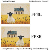 Schwarzgesichtiges Schaf & Cottage, Rustikale FP8R Seidenpapier