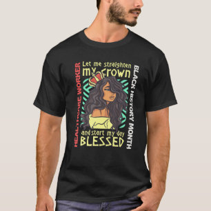 Schwarzgesundheitshelferin Melanin Queen T-Shirt