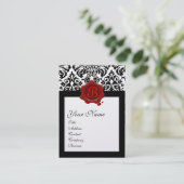 SCHWARZGOLD DAMASK ROTES WAX SIEGEL MONOGRAMM VISITENKARTE (Stehend Vorderseite)