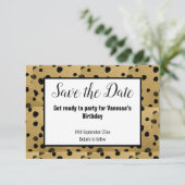 SCHWARZGOLD-LEOPARDRUCKER SAVE THE DATE ANKÜNDIGUNG (Stehend Vorderseite)