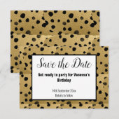 SCHWARZGOLD-LEOPARDRUCKER SAVE THE DATE ANKÜNDIGUNG (Vorne/Hinten)