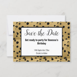 SCHWARZGOLD-LEOPARDRUCKER SAVE THE DATE ANKÜNDIGUNG