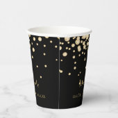 Schwarzgold-Monogramm-Diamanten Pappbecher (Rechts)