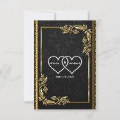 Schwarzgold RSVP Karte (Rückseite)