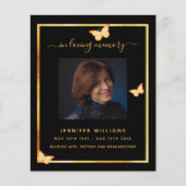 Schwarzgold Schmetterlinge Foto Beerdigung Program (Vorderseite)