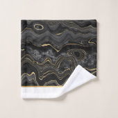 SCHWARZGOLD WEISS MARMOR BADEZIMMER TOWEL SET (Waschlappen)
