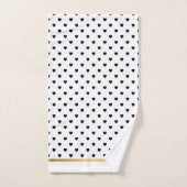 SCHWARZGOLD WHITE HEART DESIGN BADEZIMMER TOWEL SE BADHANDTUCH SET (Handtuch)