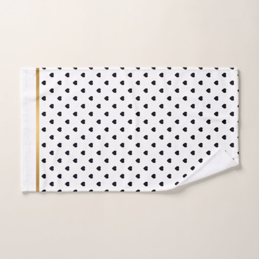 SCHWARZGOLD WHITE HEART DESIGN BADEZIMMER TOWEL SE BADHANDTUCH SET (Handtuch)