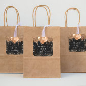 Schwarzgoldballons Gastgeschenk Quadratischer Aufkleber