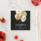 Schwarzgoldballons zum Geburtstag Serviette (Beispiel)