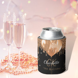 Schwarzgoldenblasen-Monogramm-Name Dosenkühler