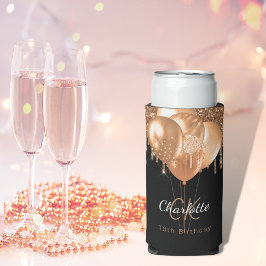 Schwarzgoldenblasen-Monogramm-Name Selters Dosenkühler