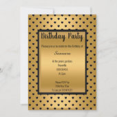 SCHWARZGOLDPATTER HERZSTRIPE-JEDEN ANLASS EINLADUNG (Vorderseite)