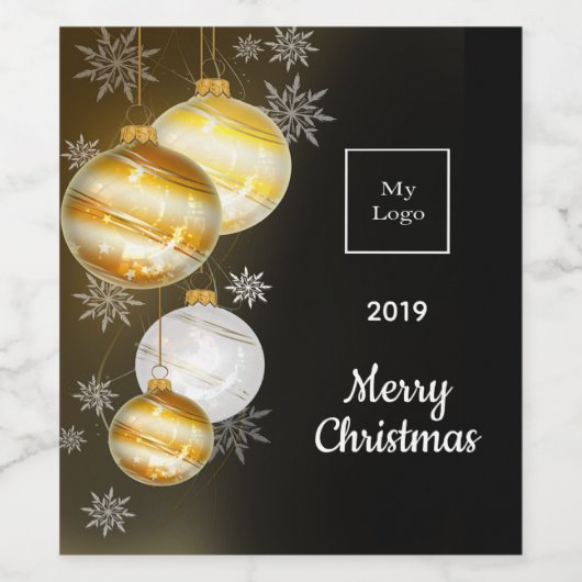 Schwarzgoldschmuckfirma Weihnachten Weinetikett (Einzelnes Label)