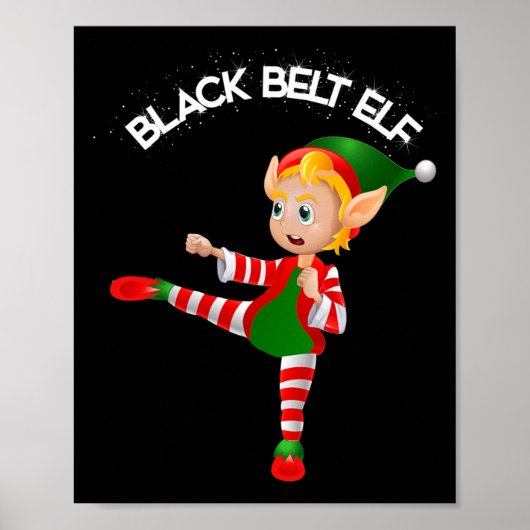 Schwarzgurt Elf-Taekwondo, Karate, Jui Jitsu, Kick Poster (Vorne)