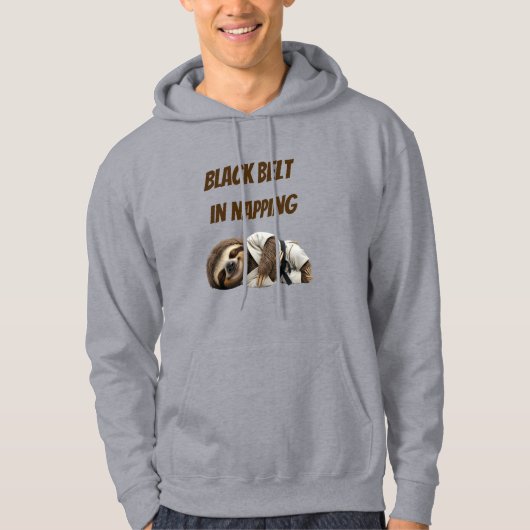 Schwarzgurtel im Schlummern Faultier Hoodie (Vorderseite)