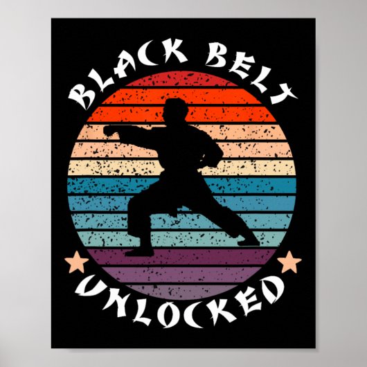 Schwarzgürtel-Level-Unlocks-Karate Behalten Poster (Vorne)