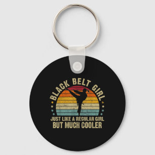 Schwarzgürtel-Mädchen tritt Jiu Jitsu MMA BJJ Schlüsselanhänger