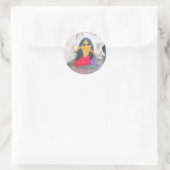 Schwarzhaarsticker Runder Aufkleber (Tasche)