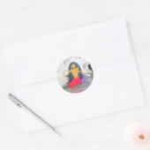 Schwarzhaarsticker Runder Aufkleber (Umschlag)