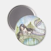 SCHWARZHAIRED MERMAID MAGNET (Vorderseite/Rückseite)