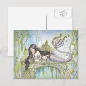 SCHWARZHAIRED MERMAID POSTKARTE (Vorne/Hinten)