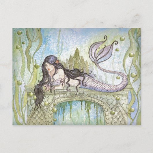 SCHWARZHAIRED MERMAID POSTKARTE (Vorderseite)