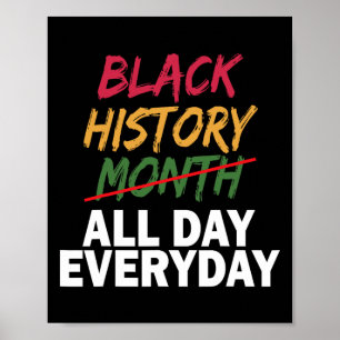 Schwarzheit Schwarz jeden Monat Schwarze Geschicht Poster