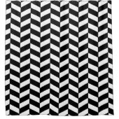 Schwarzherringbone Duschvorhang (Vorderseite)