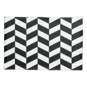 Schwarzherringbone Kissenbezug (Rückseite-Links)