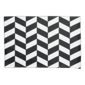 Schwarzherringbone Kissenbezug (Vorderseite-Links)