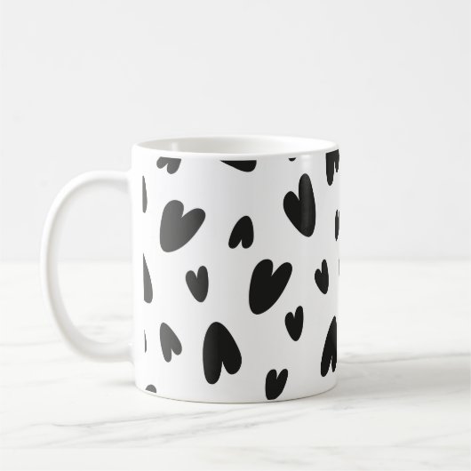 Schwarzherzmuster Kaffeetasse (Links)