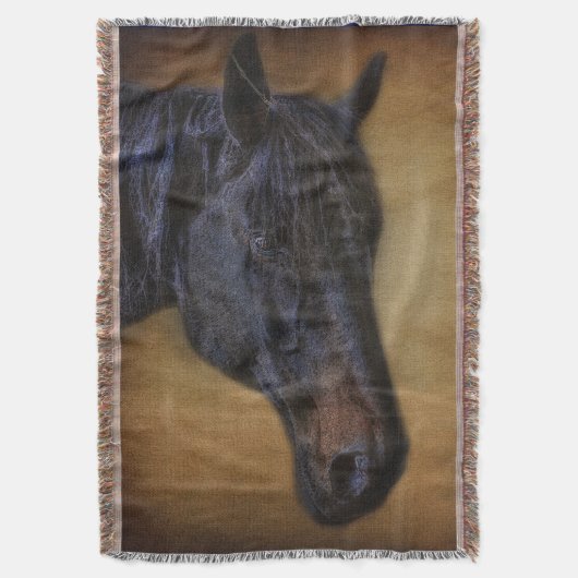 Schwarzhornportrait auf rustikalem Pergament-Effek Decke (Vorderseite Vertikal)