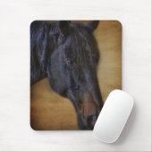 Schwarzhornportrait auf rustikalem Pergament-Effek Mousepad (Mit Mouse)